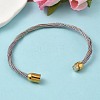 304 Stainless Steel with Polyester Metallic Cord Bracelets for Women BJEW-Z145-01G-28-2