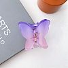 Frosted Transparent Resin Butterfly Hair Claw Clip OHAR-PW0003-009F-1