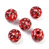 Painted Wood European Beads WOOD-F017-04E-1