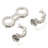 925 Sterling Silver Micro Pave Clear Cubic Zirconia Fold Over Clasps STER-U006-03P-2