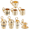 8Pcs 8 Styles Brass Pendants KK-BBC0021-42-1