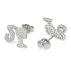 Rack Plating Girl Brass Pave Cubic Zirconia Stud Earrings for Women EJEW-Z059-11P-2