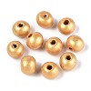 Spray Painted Round Natural Schima Wood Beads WOOD-A018-8mm-01-1