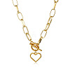 Heart Stainless Steel Pendant Paperclip Chain Necklaces FS-WGB7F21-01-2