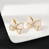 Brass Micro Pave Clear Cubic Zirconia Stud Earrings EJEW-H154-13G-3