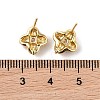 Brass with Cubic Zirconia Stud Earrings Findings KK-B087-11G-3