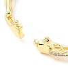 Clear Cubic Zirconia Oval Link Chains Hinged Bangle BJEW-J165-12G-4