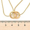 304 Stainless Steel Double Layer Snake Chain 2-Ring Link Necklaces NJEW-R017-01G-5