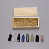 8Pcs Wood Box Storage Natural Mixed Gemstone Beads G-WH0010-04-1