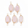 Natural Rose Quartz Links connectors G-T131-04D-1