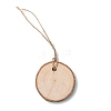 Flat Round Wood Big Pendant Decorations WOOD-F010-02-4