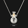 Lampwork Round Bottle Pendant Necklace with Titanium Steel Chain BOTT-PW0001-116G-1