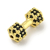 Brass Micro Pave Black Cubic Zirconia Beads KK-G493-34A-G01-2