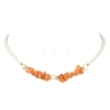 Natural Mixed Gemstone Chips & Pearl Beaded Necklace NJEW-JN04359-4