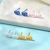 Hypoallergenic Bioceramics Zirconia Ceramic Stud Earrings EJEW-C065-03G-1