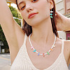 110Pcs 11 Colors Baking Paint and Golden Metal Enlaced Glass Beads DGLA-TA0001-66-8