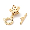 Brass Micro Pave Clear Cubic Zirconia Toggle Clasps KK-F860-65G-2