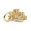 Brass Micro Pave Cubic Zirconia Charms ZIRC-F131-16G-04-3