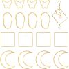 CHGCRAFT 16Pcs 4 Styles Brass Linking Rings KK-CA0001-57G-1