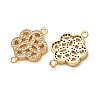 Brass Micro Pave Clear Cubic Zirconia Connector Charms CU-CBA4579-19G-3
