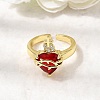 Brass Micro Pave Cubic Zirconia Open Cuff Rings RJEW-P178-02A-G-2