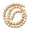 Natural Dyed Marble Beads Strands G-P593-8mm-06-3