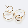 Brass Stud Earring Findings LS-KK-J268-08G-2