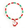 Christmas Theme Glass Beads Charms Bracelets VT5394-1-1