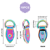 WADORN 10Pcs Rainbow Color Zinc Alloy Suspension Clasps FIND-WR0005-67-2