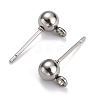 304 Stainless Steel Ball Post Stud Earring Findings X-STAS-Z035-01P-D-2