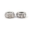 Flat Round Antique Silver Plated Alloy Rhinestone European Beads X-ALRI-Q228-10H-4