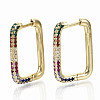 Brass Micro Pave Cubic Zirconia Huggie Hoop Earrings EJEW-S208-124-NF-1