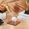 1 Set Square Acrylic Dust-Proof Display Boxes with Wooden Base AJEW-OC0013-56A-4