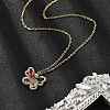 Brass Micro Pave Cubic Zirconia Butterfly Pendant Neckalces for Women NJEW-S448-09G-2