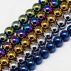 Electroplate Non-magnetic Synthetic Hematite Beads Strands G-J169A-4mm-M-1