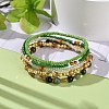 5Pcs 5 Style Natural Indian Agate & Synthetic Hematite & Glass Sead Beads Stretch Bracelets Set BJEW-JB07670-04-2
