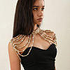 Plastic Imitation Pearl Round Beaded Multilayer Bridal Shoulder Chains WG39BFF-07-1