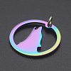 Ion Plating(IP) 201 Stainless Steel Pendants STAS-R111-JA558-2