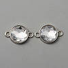 Faceted Glass Connector Charms GLAA-WH0031-48D-2