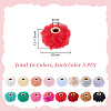 80Pcs 16 Colors Cloth Alloy Plush Pompom Ball Beads DIY-GA0008-86-2