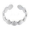 304 Stainless Steel Shell Wrap Open Cuff Ring for Women X-RJEW-N038-100P-2