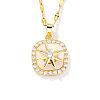 Fashionable Brass Clear Cubic Zirconia Rotating Starfish Pendant Necklaces UP8991-5