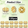 120Pcs Brass Rhinestone Spacer Beads RB-PA0001-03G-01-2