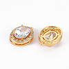 Brass Micro Pave Clear Cubic Zirconia Pendants ZIRC-S068-041-NF-2