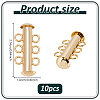 10Pcs Tube Brass Slide Lock Clasps KK-GA0002-44-2