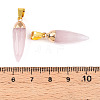 Natural Rose Quartz Pendants G-N345-01C-3