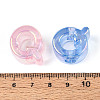 UV Plating Transparent Acrylic European Beads OACR-M027-02Q-4