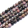 Natural Rhodonite Beads Strands G-K310-A12-8mm-1