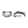 Tarnish Resistant 304 Stainless Steel Heart Huggie Hoop Earrings STAS-J033-15P-3