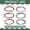 12Pcs 2 Sets Christmas Theme Polymer Clay Heishi Beaded Stretch Bracelets BJEW-ME0001-17A-2